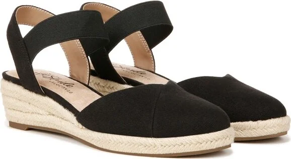 LifeStride Womens Kimmie Wedge Espadrilles Black 8 W - Image 2