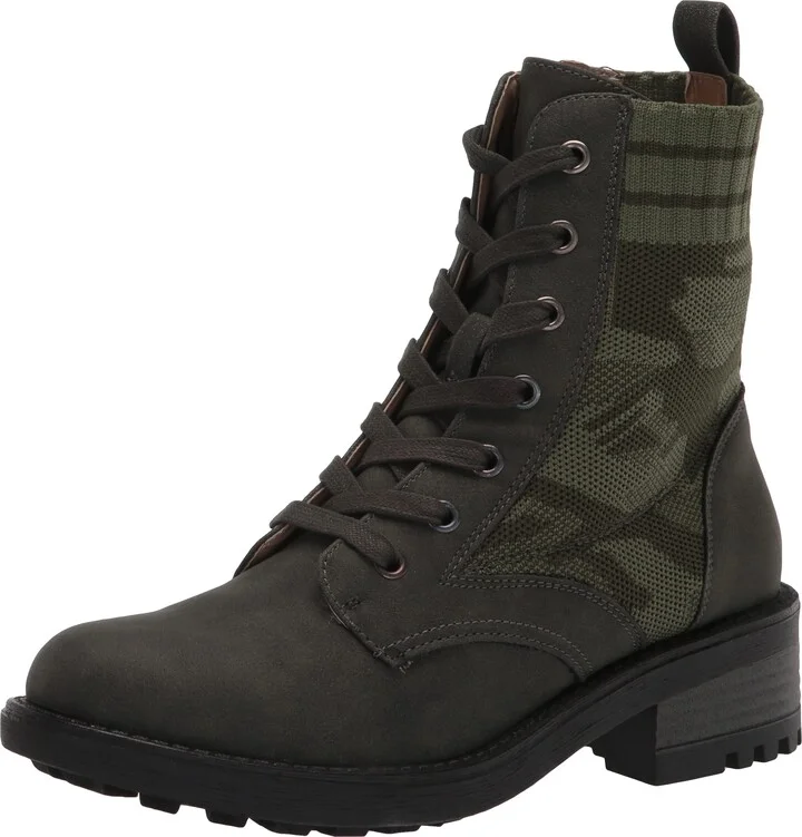 LifeStride Womens Knockout Ankle Boot Olive Camo 5 M