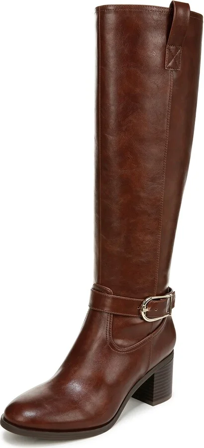 LifeStride Womens Legend Block Heel Riding Boot Knee High Boot Chestnut 8.5 M