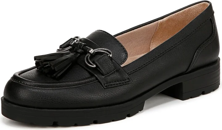 LifeStride Womens Logan Lug Sole Bit Loafer Black 8.5 W