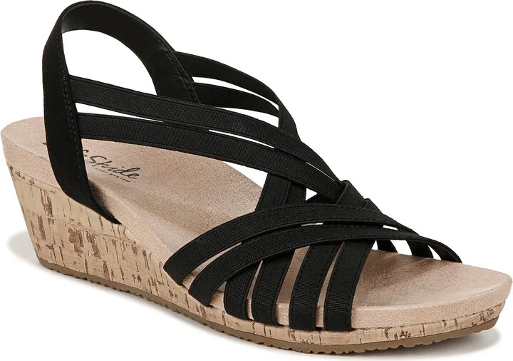 LifeStride Womens Mallory Strappy Wedge Sandals Black 5 M