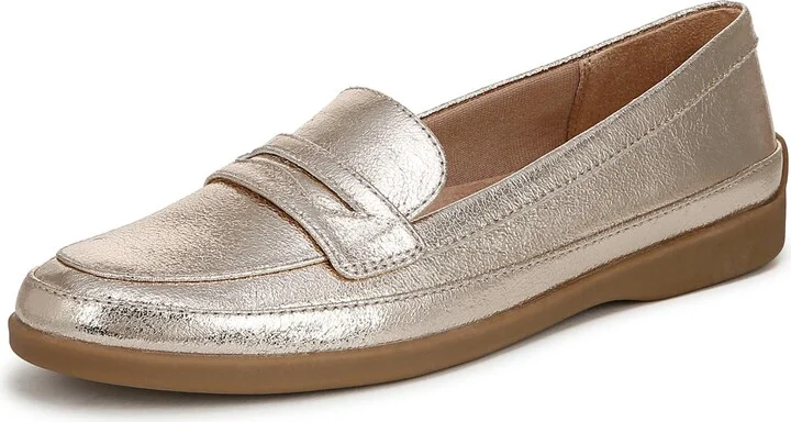 LifeStride Womens Malta Loafer Platino Gold Metallic 5.5 M