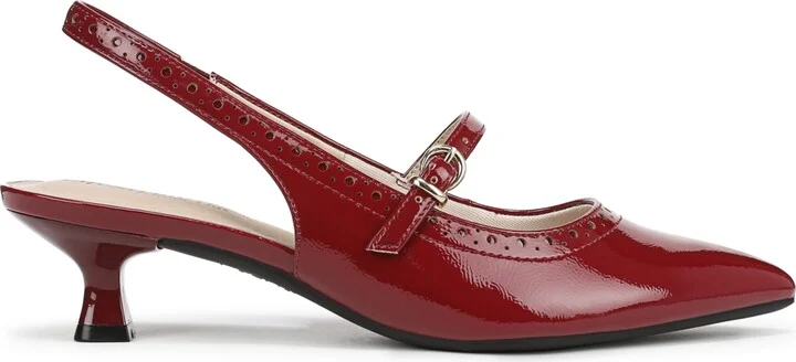 LifeStride Women's Marilyn Pointed Toe Kitten Heel Slingback Pumps - Image 6