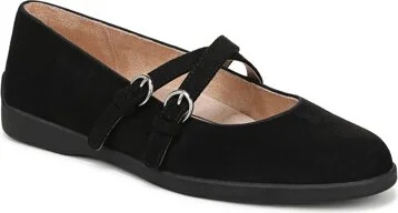 LifeStride Women's Marnie Mary Jane Flat Black 6.5 M