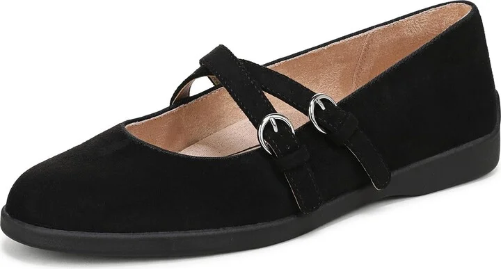 LifeStride Womens Marnie Mary Jane Flat Black 8.5 W