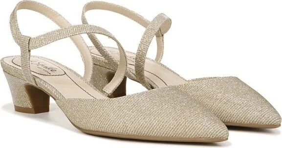 LifeStride Women's Minimalist Slingback Pewter Rhinestone Fabric 9.5 M - Image 6