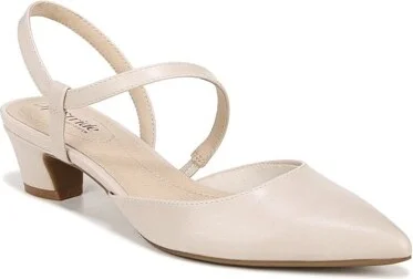 LifeStride Women's Minimalist Slingback Pewter Rhinestone Fabric 9.5 M