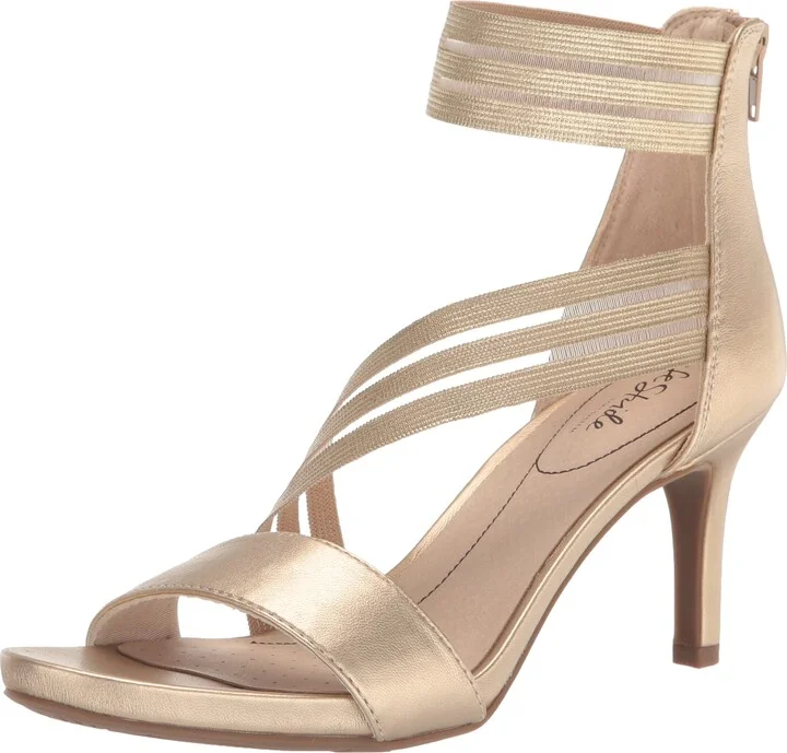 LifeStride Womens Mystique Strappy Dress Sandal Soft Gold 7.5 W