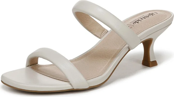 LifeStride Womens Nalani Heeled Sandal Bone 9 M