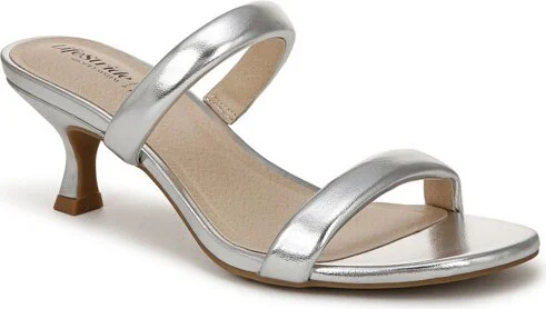 LifeStride Women's Nalani Slide Sandal Silver Metallic 7.5 W