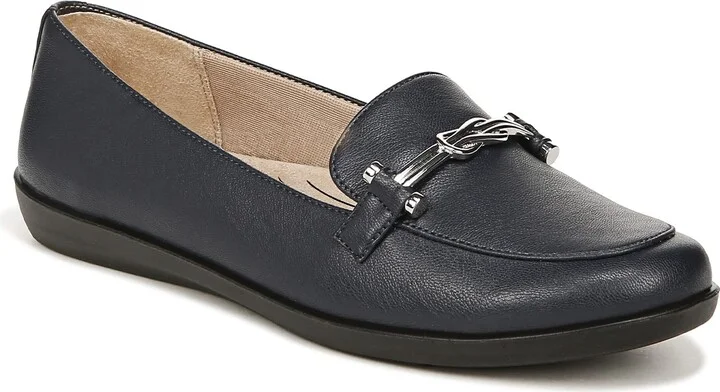 LifeStride Womens Nominate Slip On Loafers Lux Navy 7 W