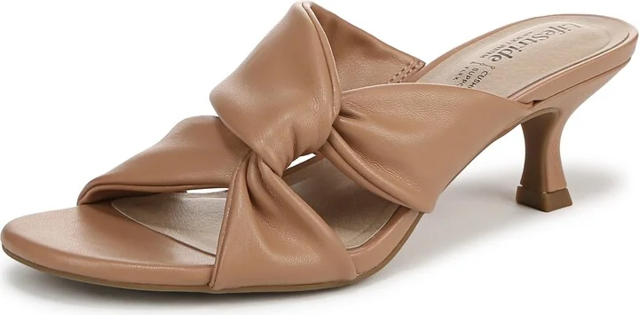 LifeStride Womens Nori Heeled Sandal Sienna Tan 10 W