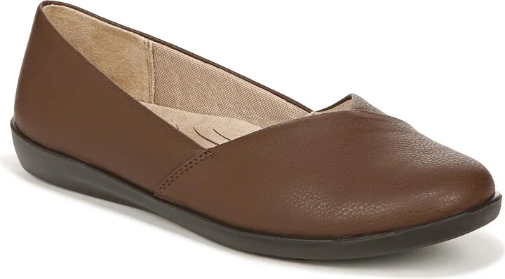 LifeStride Womens Notorious Ballet Flat Dark Tan 6.5 W