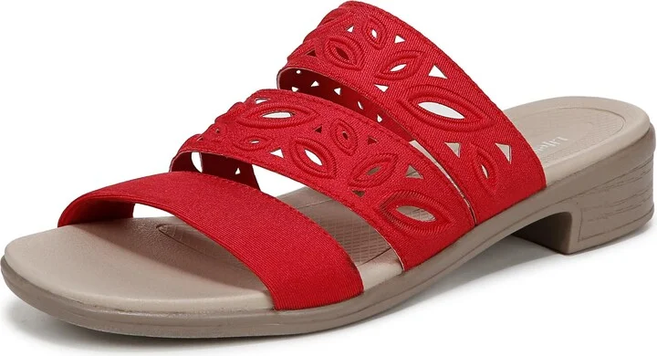 LifeStride Women's Poppy Slide Sandal Fire Red Shimmer 8 W