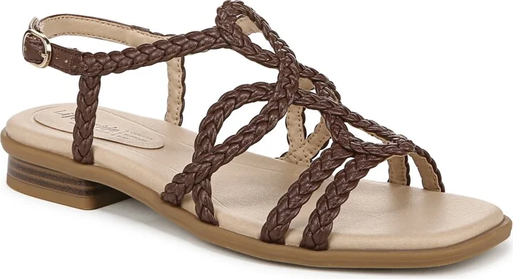 LifeStride Women's Reagan Open Square Toe Strappy Slingback Sandals