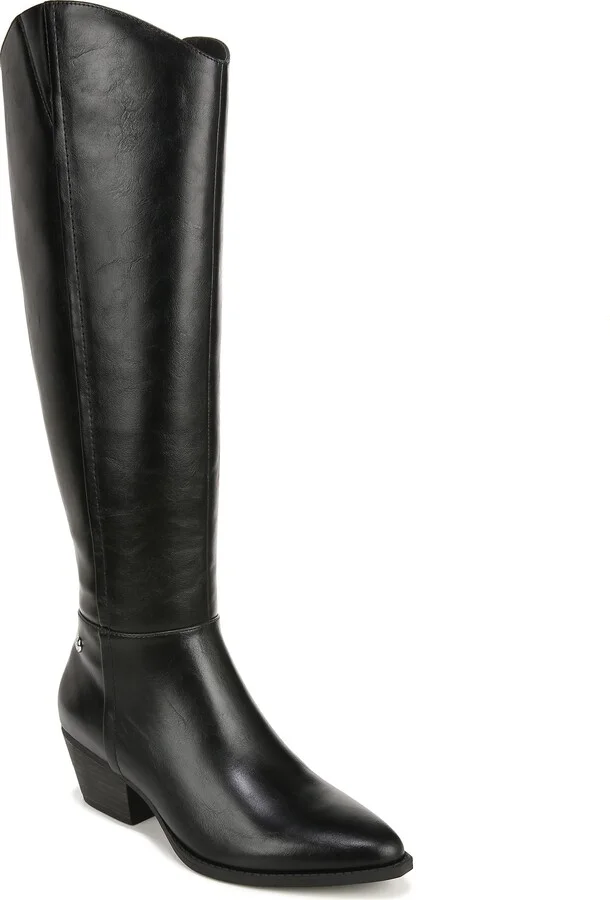 LifeStride Womens Reese Wide Calf Western Knee High Boot Black 8.5 M