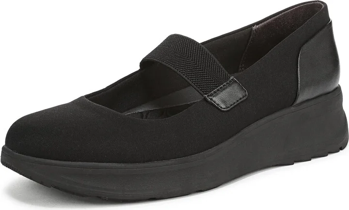 LifeStride Women's Reflection Mary Jane Flat Black/Black 6 W