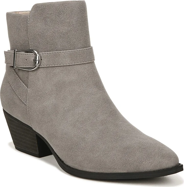 LifeStride Womens Roxanne Western Block Heeled Ankle Booties Steel Grey 8.5 M