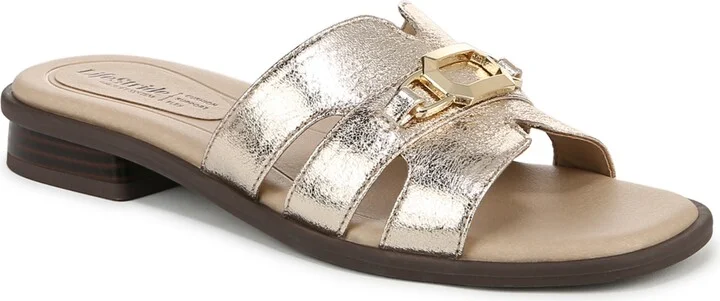LifeStride Women's Royalty Bit Square Open Toe Slide Sandals