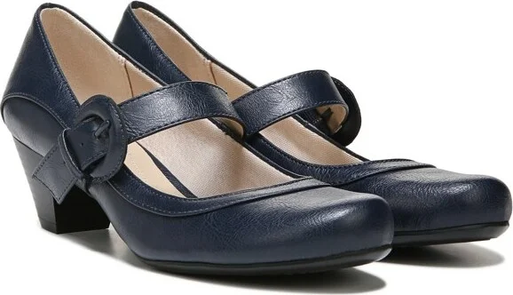 LifeStride Women's Rozz Mary Jane Flat Navy 7 W - Image 2