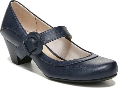 LifeStride Women's Rozz Mary Jane Flat Navy 7 W