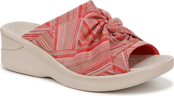 Coral Stripe Stretch Fabric