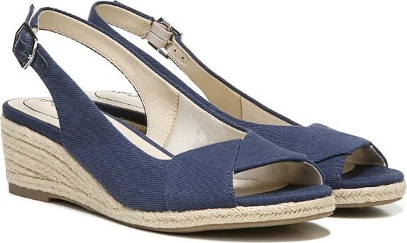 LifeStride Women's Socialite Espadrille Wedge Sandal Black Fabric 8 W - Image 3
