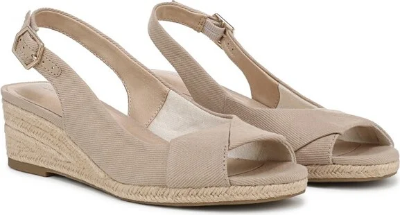 LifeStride Women's Socialite Espadrille Wedge Sandal Black Fabric 8 W - Image 4