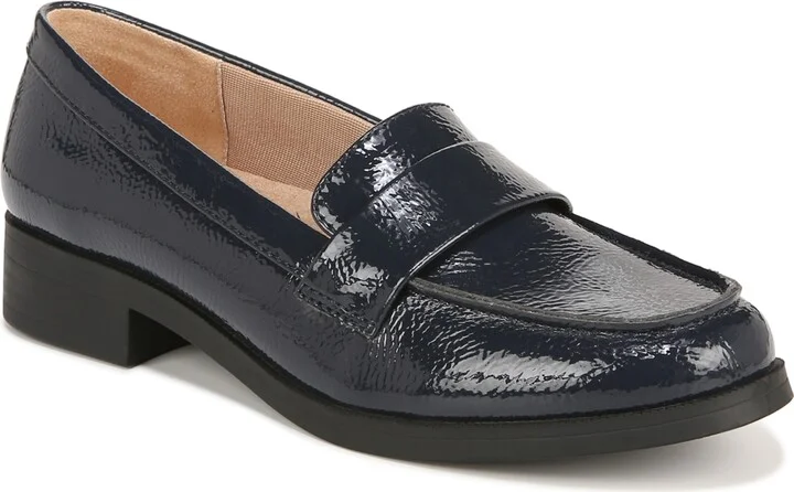 Navy Faux Patent Leather