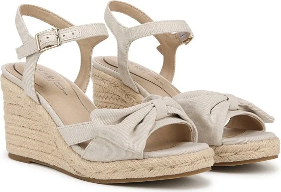 LifeStride Women's Tahlia Espadrille Wedge Sandal Platino Gold 11 W - Image 4