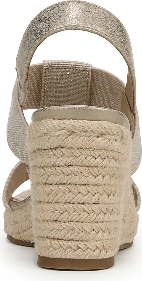 LifeStride Women's Tallulah Espadrille Wedge Sandals - Gold Fabric/Faux Leather - Image 3