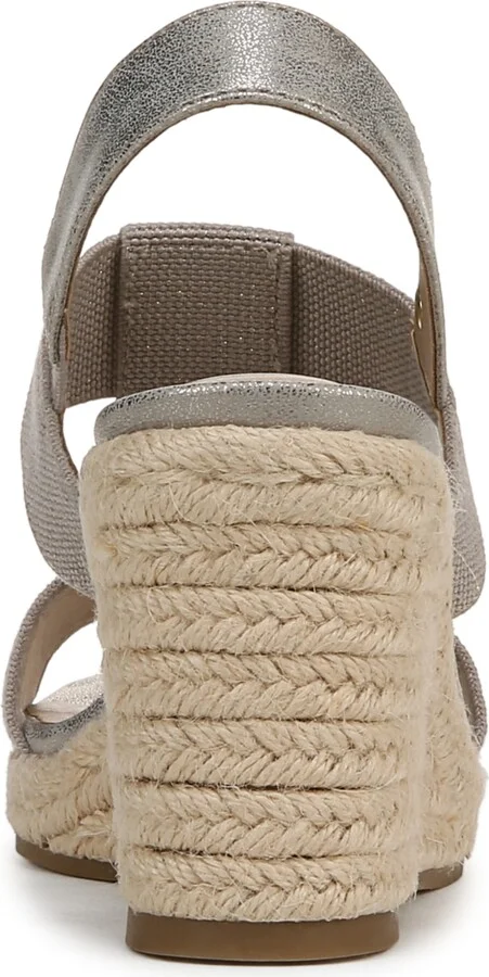LifeStride Women's Tallulah Espadrille Wedge Sandals - Gold Fabric/Faux Leather - Image 7