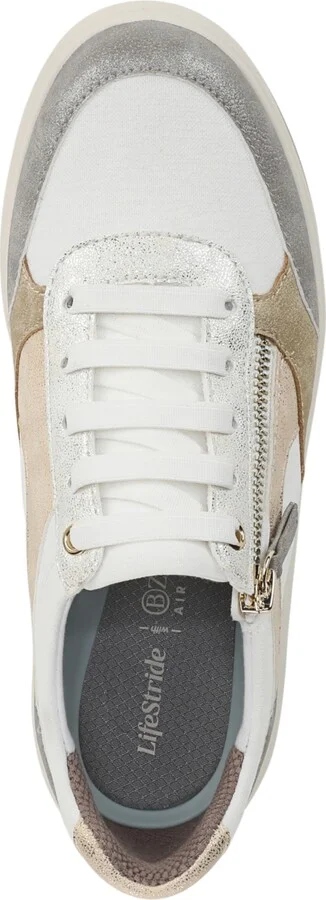 LifeStride Women's Teamplayer Washable Round Toe Slip On Sneakers - White Multi Mesh Fabric/Faux Leather - Image 4