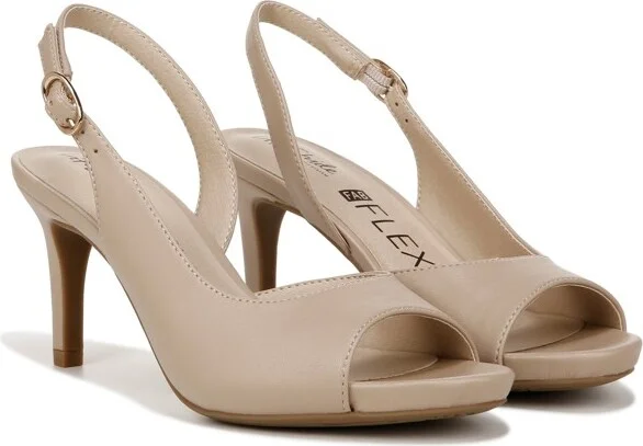 LifeStride Womens Teller 2 Dress Slingback Peep Toe Pumps Tender Taupe 8 W - Image 3