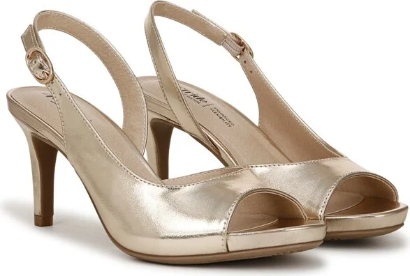LifeStride Womens Teller 2 Dress Slingback Peep Toe Pumps Tender Taupe 8 W - Image 4