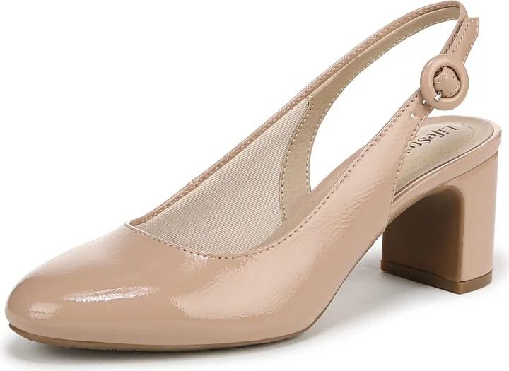 LifeStride Womens Tia Pump Sand Faux Leather 11 W