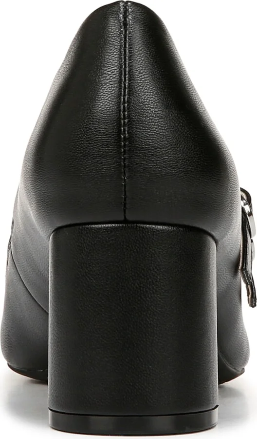 LifeStride Women's True Almond Toe Block Heel Mary Jane Pumps - Black/White Houndstooth Fabric - Image 7
