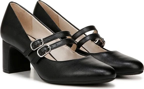 LifeStride Women's True Block Heel Mary Jane Dress Pump Black Smooth 7 W - Image 2