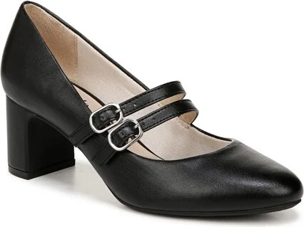 LifeStride Women's True Block Heel Mary Jane Dress Pump Black Smooth 7 W