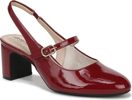 LifeStride Women's Trust Slingback Pump Dark Cherry Patent 9 M