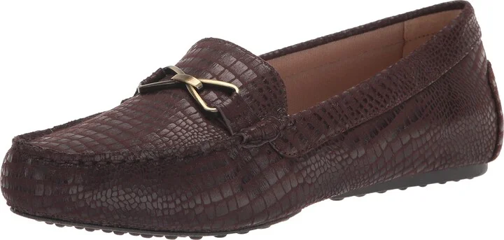 LifeStride Womens Turnpike Loafer Chocolate Croco 7 W