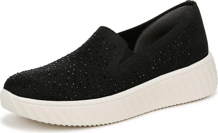 LifeStride Women's Wednesday Bright Rhinestone Slip-On Sneakers Sneaker Black 9 W