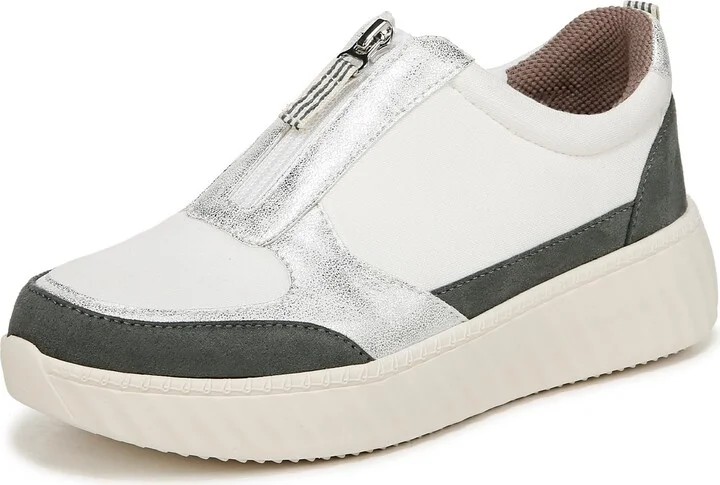 LifeStride Women's Winner Comfort Sneaker Sneaker White/Sage Textured 6.5 M