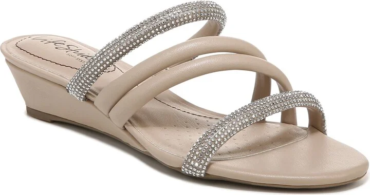 LifeStride Womens Yours Truly 2 Strappy Wedge Sandal Tender Taupe 6.5 M