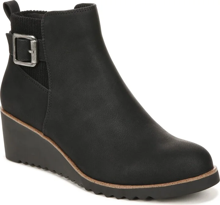 LifeStride Womens Zayne Chelsea Wedge Ankle Booties Black 8.5 M