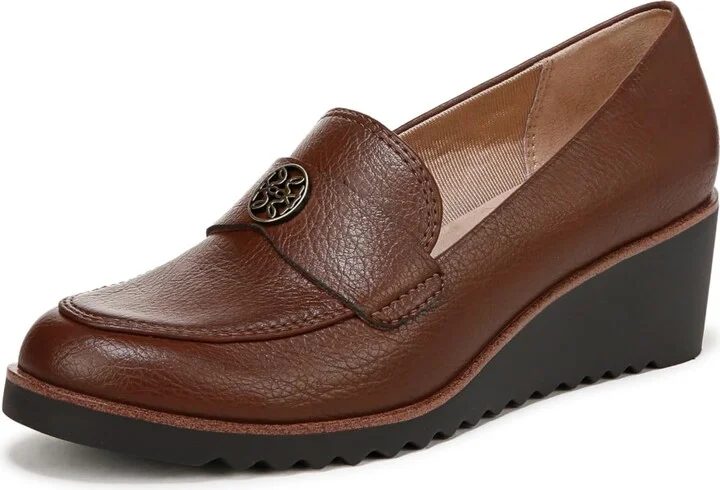 LifeStride Womens Zed Wedge Loafer Dark Tan 11 M