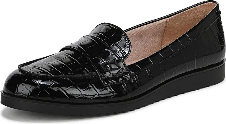 LifeStride Womens Zee Loafer Black Croc 7 W