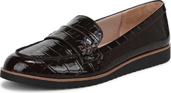 LifeStride Womens Zee Loafer Flat Dark Chocolate Croco 5.5 M