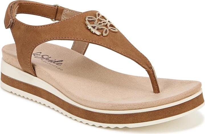 LifeStride Womens Zeeta Thong Sandals Tan 8 M