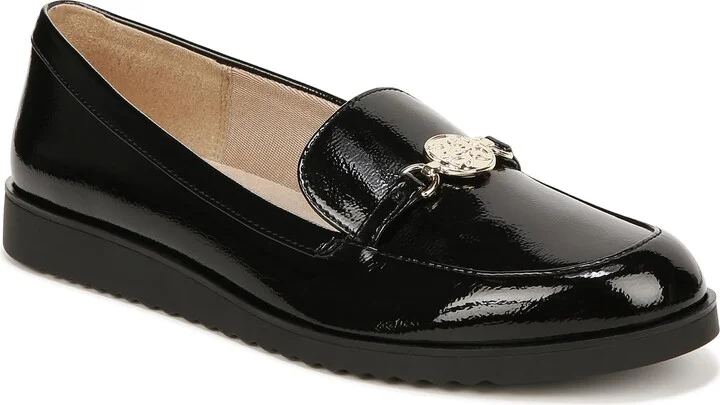 LifeStride Womens Zen Loafers Black Patent 5 M